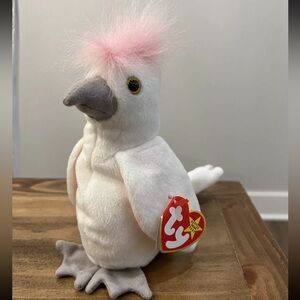 Ty Beanie Babies Kuku Cockatoo Bird 1997 - White